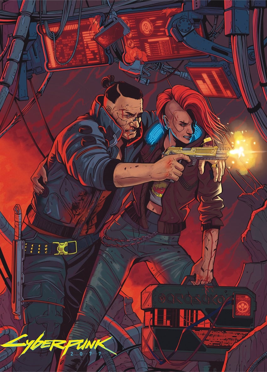 v, valerie, and jackie welles (cyberpunk and 1 more) drawn by dilara_ozden