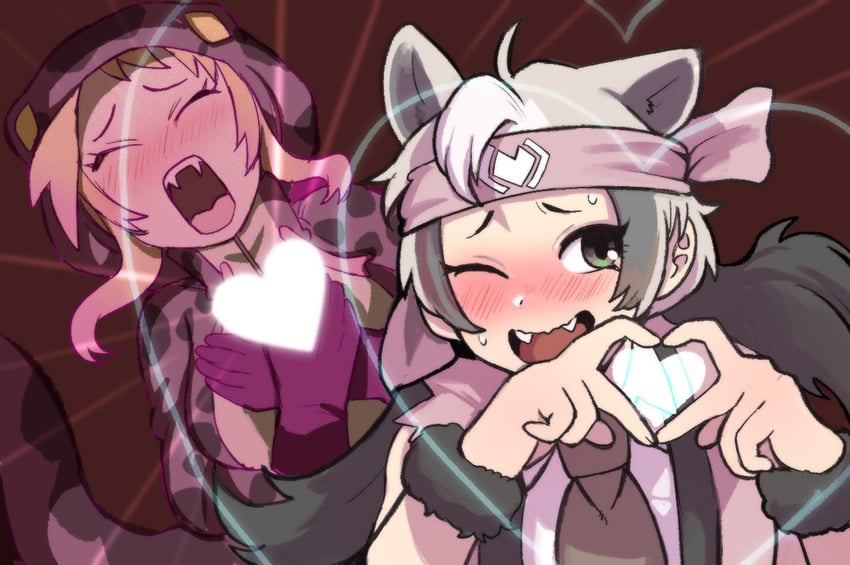 african rock python and ezo brown bear (kemono friends) drawn by igarashi_(nogiheta)