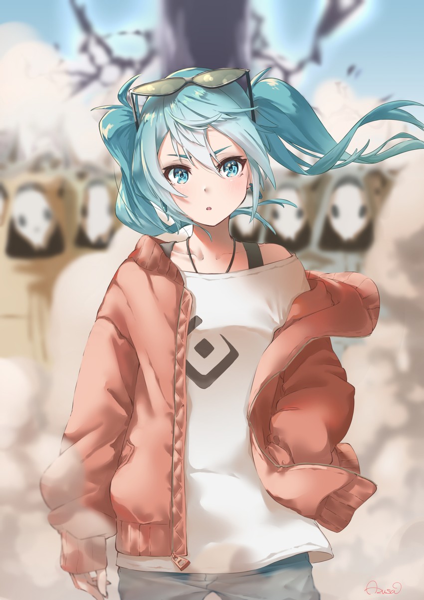 hatsune miku (vocaloid and 1 more) drawn by azusa_(azunyan12)
