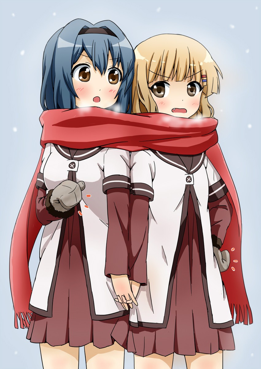 oomuro sakurako and furutani himawari (yuruyuri) drawn by udan