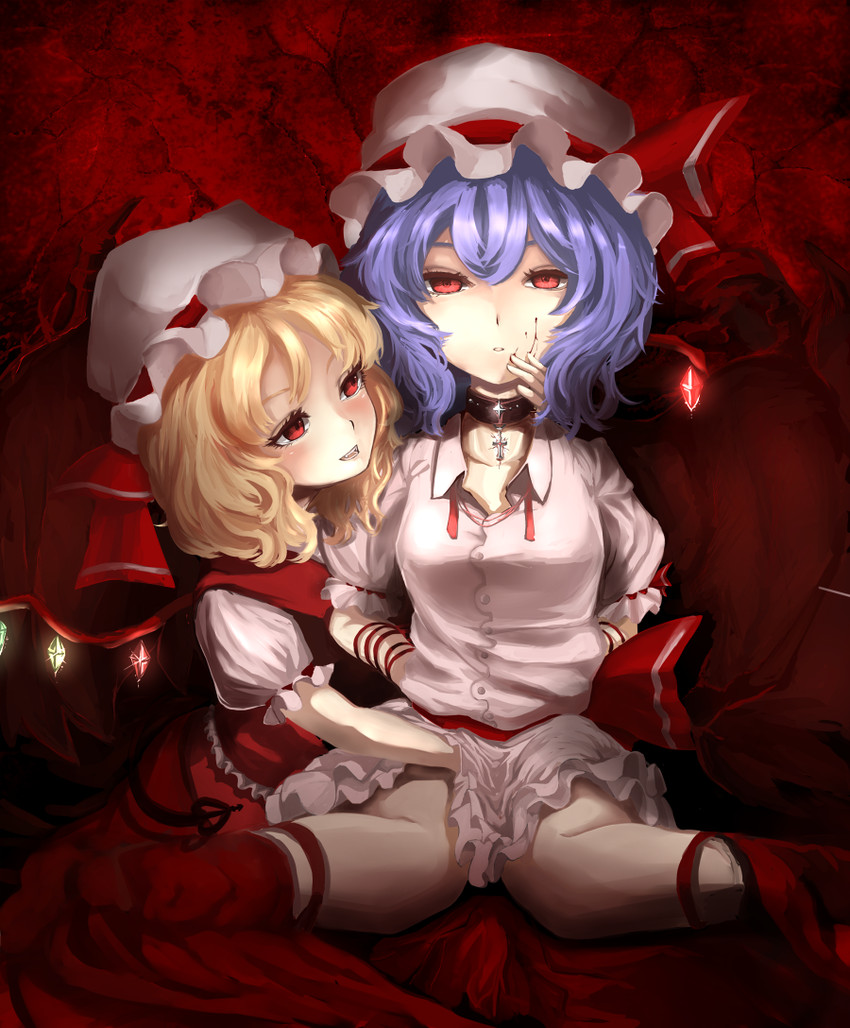 remilia scarlet and flandre scarlet (touhou) drawn by shirorin_(ballet_girl's)