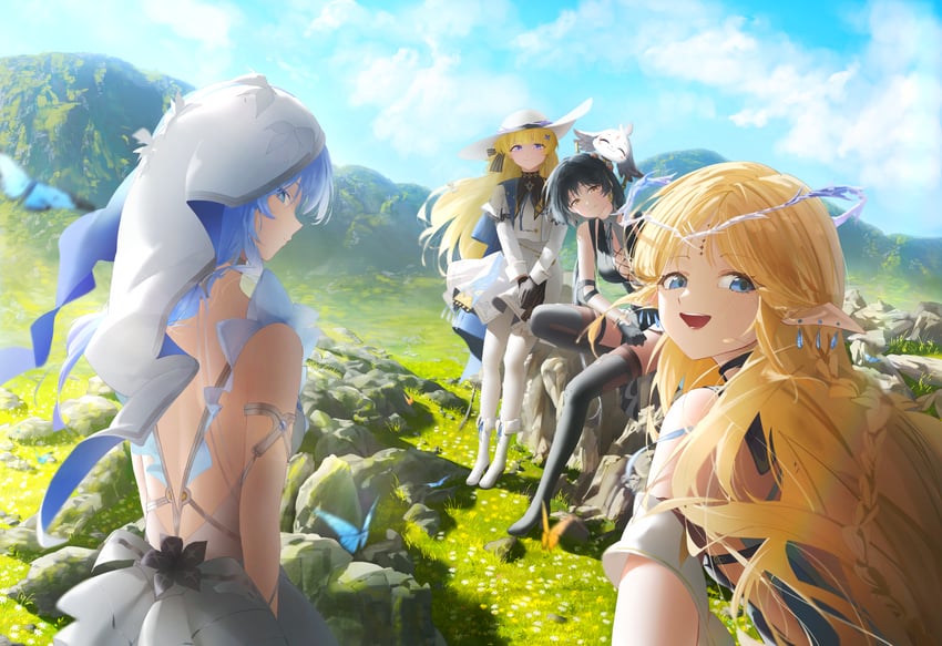 shorekeeper, phoebe, cartethyia, and abby (wuthering waves) drawn by cryne