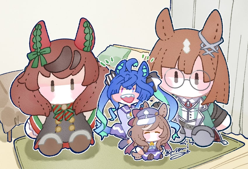 nice nature, twin turbo, matikane tannhauser, and ikuno dictus (umamusume) drawn by tkmt3690