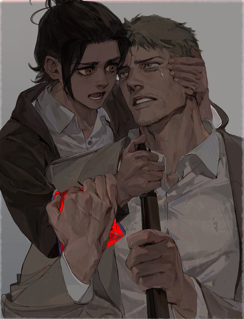 reiner braun and gabi braun (shingeki no kyojin) drawn by luguoadeli_(maple12031)