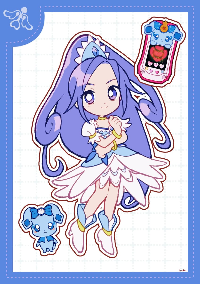 hishikawa rikka, cure diamond, and rakeru (precure and 1 more) drawn by uwded_207