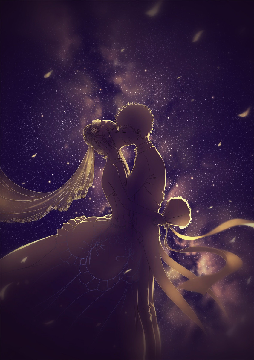 uzumaki naruto and hyuuga hinata (naruto and 1 more) drawn by haneru