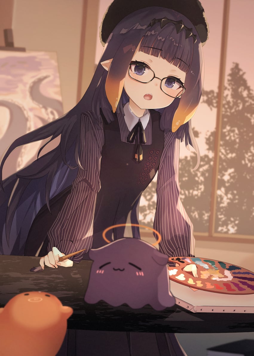 ninomae ina'nis and takodachi (hololive and 1 more) drawn by laki