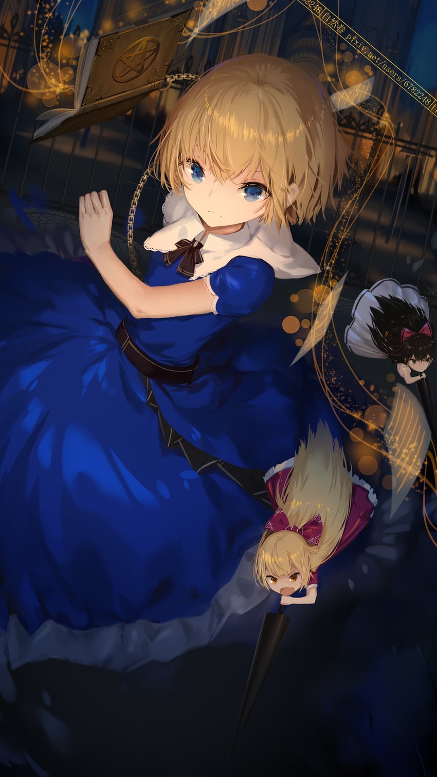 alice margatroid, shanghai doll, and hourai doll (touhou) drawn by ziran_juan