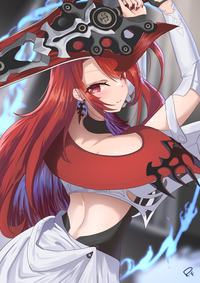 elizabeth rose bloodflame (hololive and 1 more) drawn by riflech