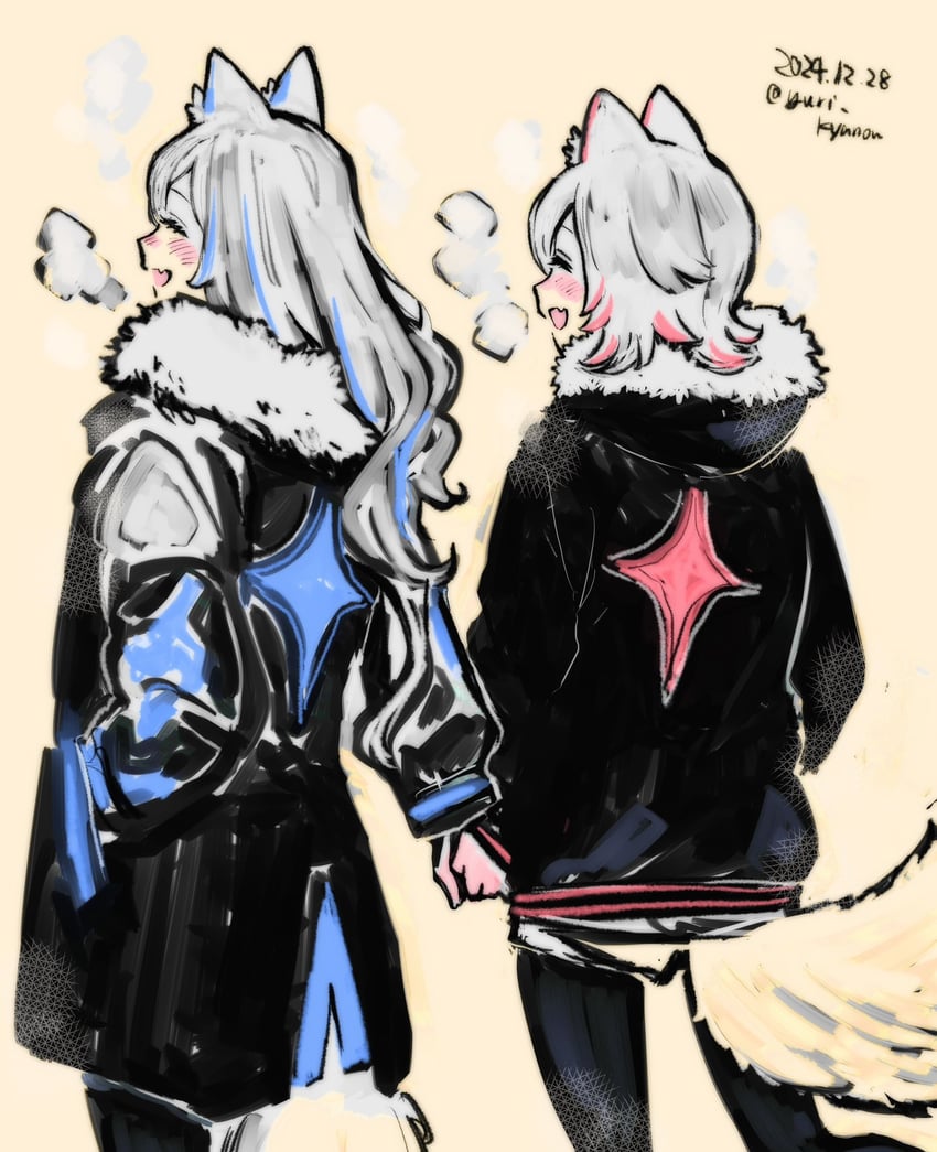 fuwawa abyssgard and mococo abyssgard (hololive and 1 more) drawn by yuri_kyanon