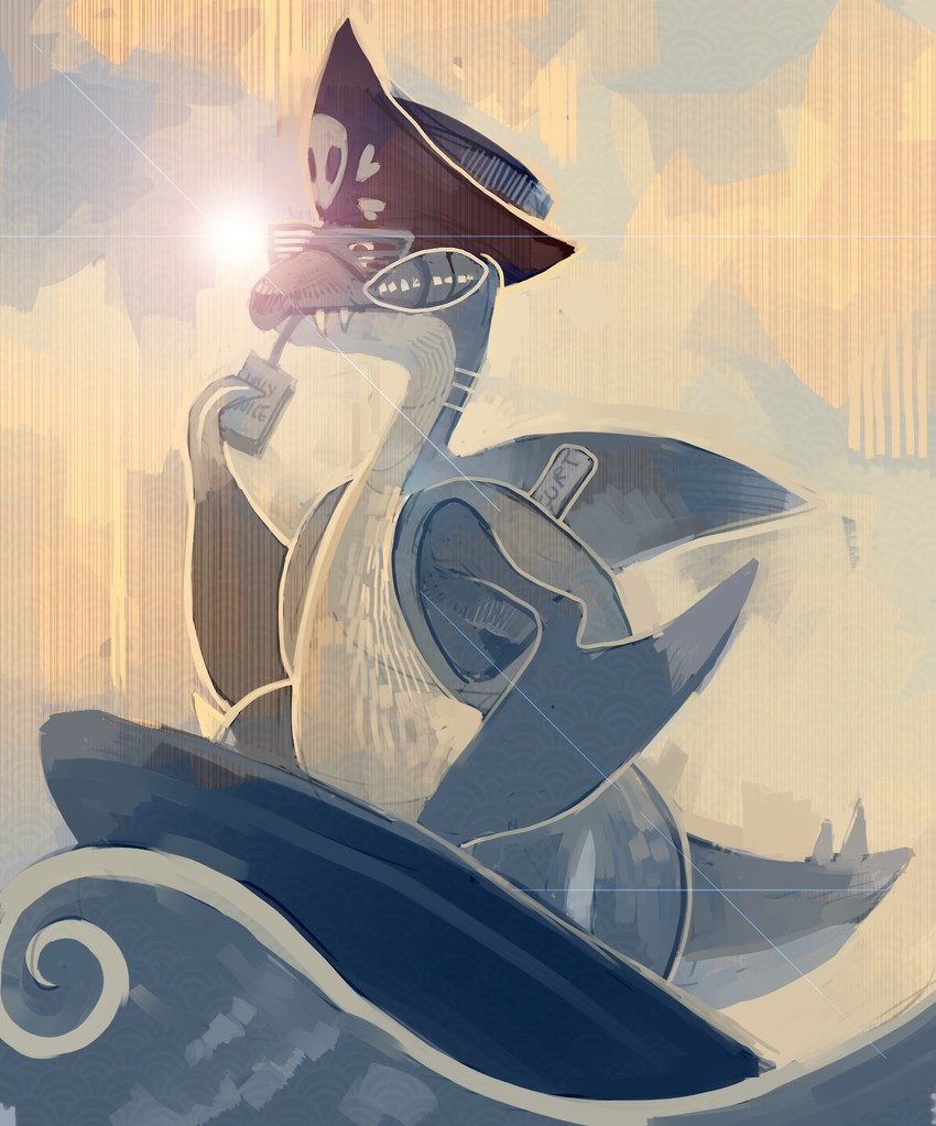 gabite and gunpowder (pokemon and 1 more) drawn by glitchedpuppet