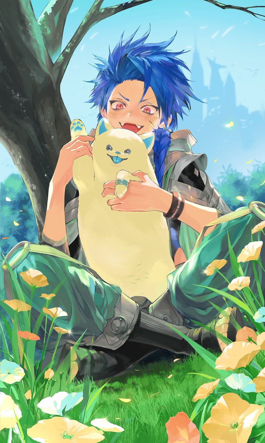 cu chulainn and setanta (fate and 1 more) drawn by lantern_madoyoi
