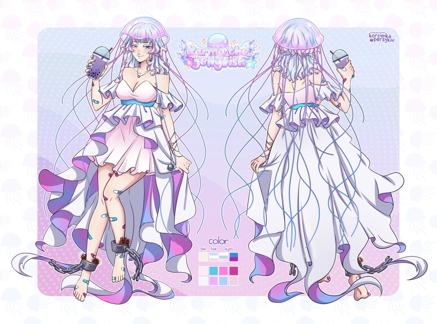 karma the jellyfish (indie virtual youtuber) drawn by korzynka_persykiv