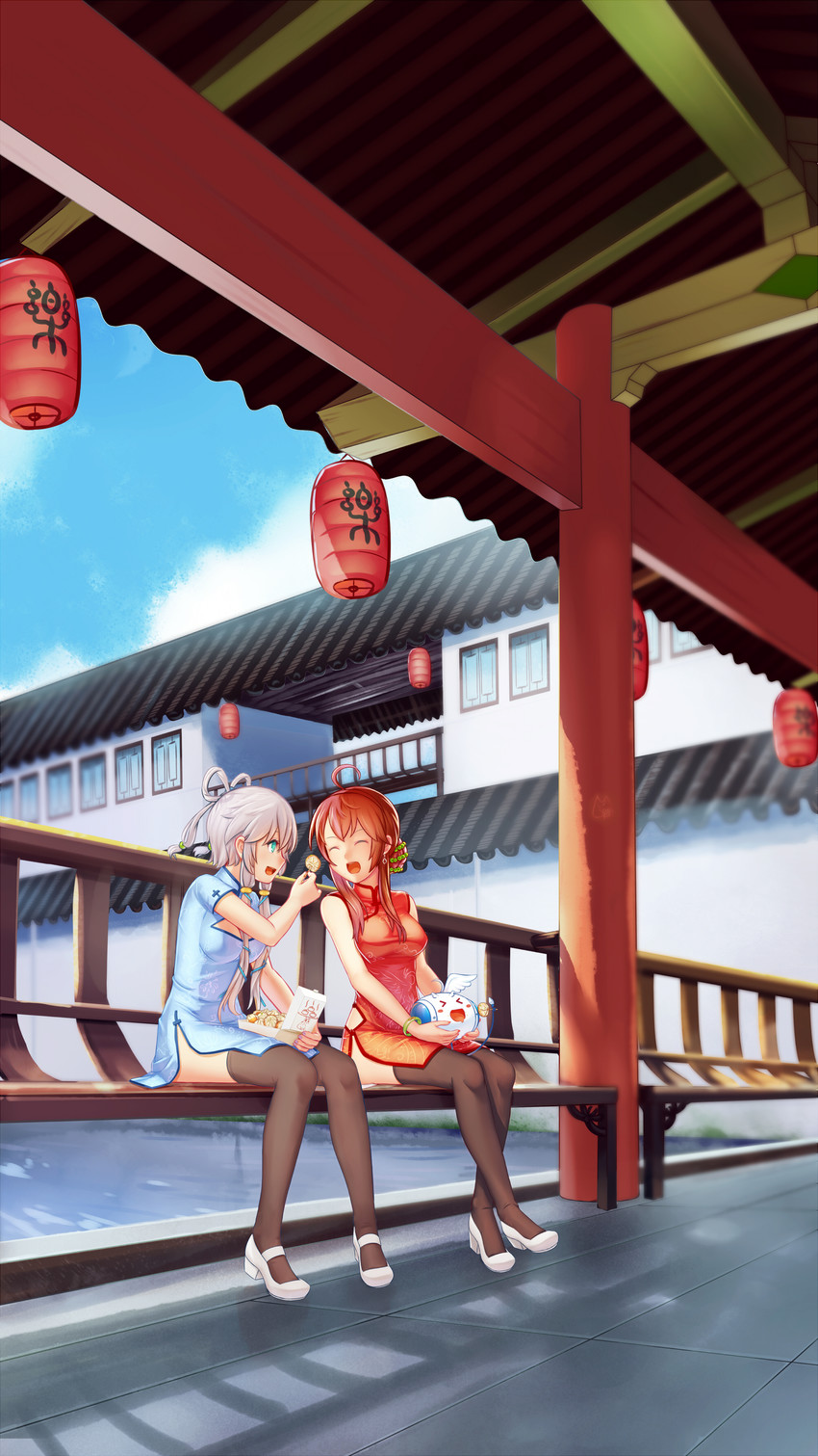 luo tianyi and yuezheng ling (vocaloid and 1 more) drawn by dongqing_zaozigao