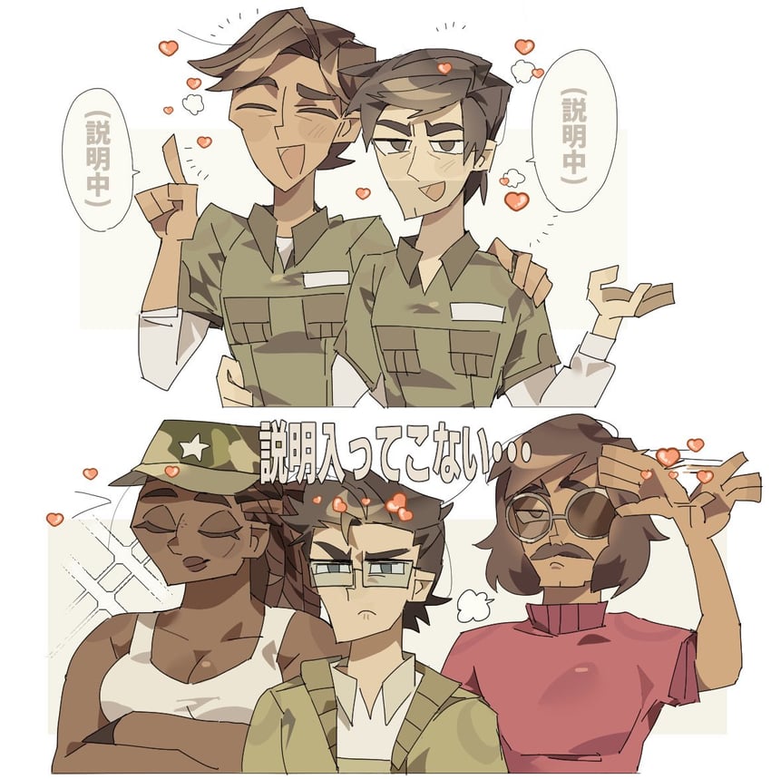 trevor, spencer lawrence, derek, alessio castelli, and marissa xulu (disventure camp) drawn by dokusuji_(kw9onou58)