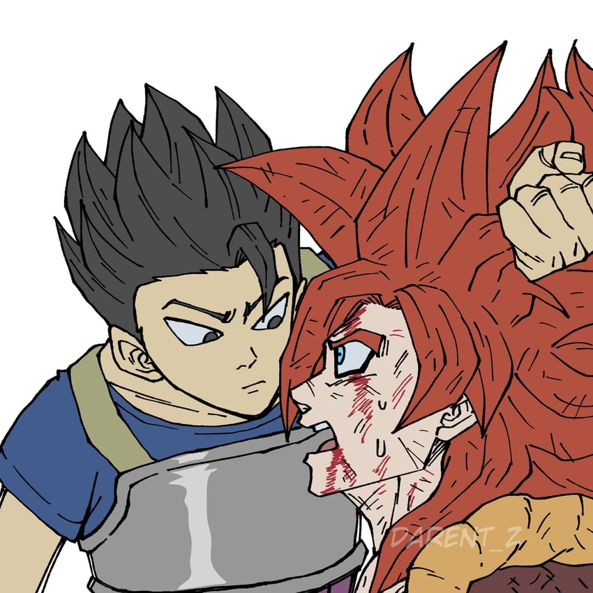 gogeta and cabba (dragon ball and 2 more) drawn by darent_z