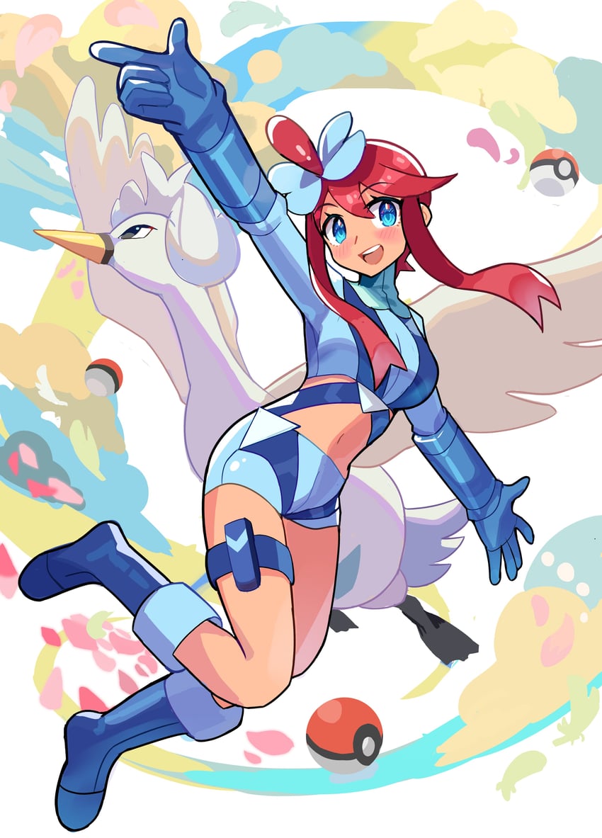 skyla and swanna (pokemon and 1 more) drawn by spyg