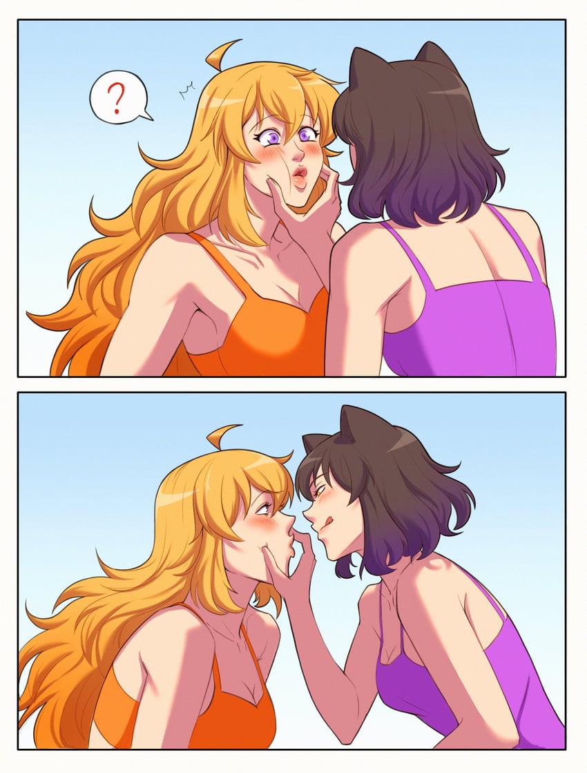 yang xiao long and blake belladonna (rwby) drawn by yellow_nicky