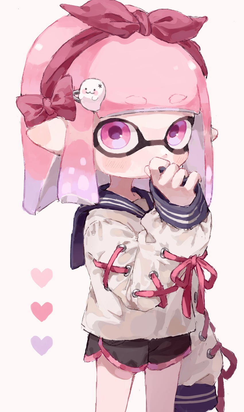inkling player character and inkling girl (splatoon) drawn by myon_rio