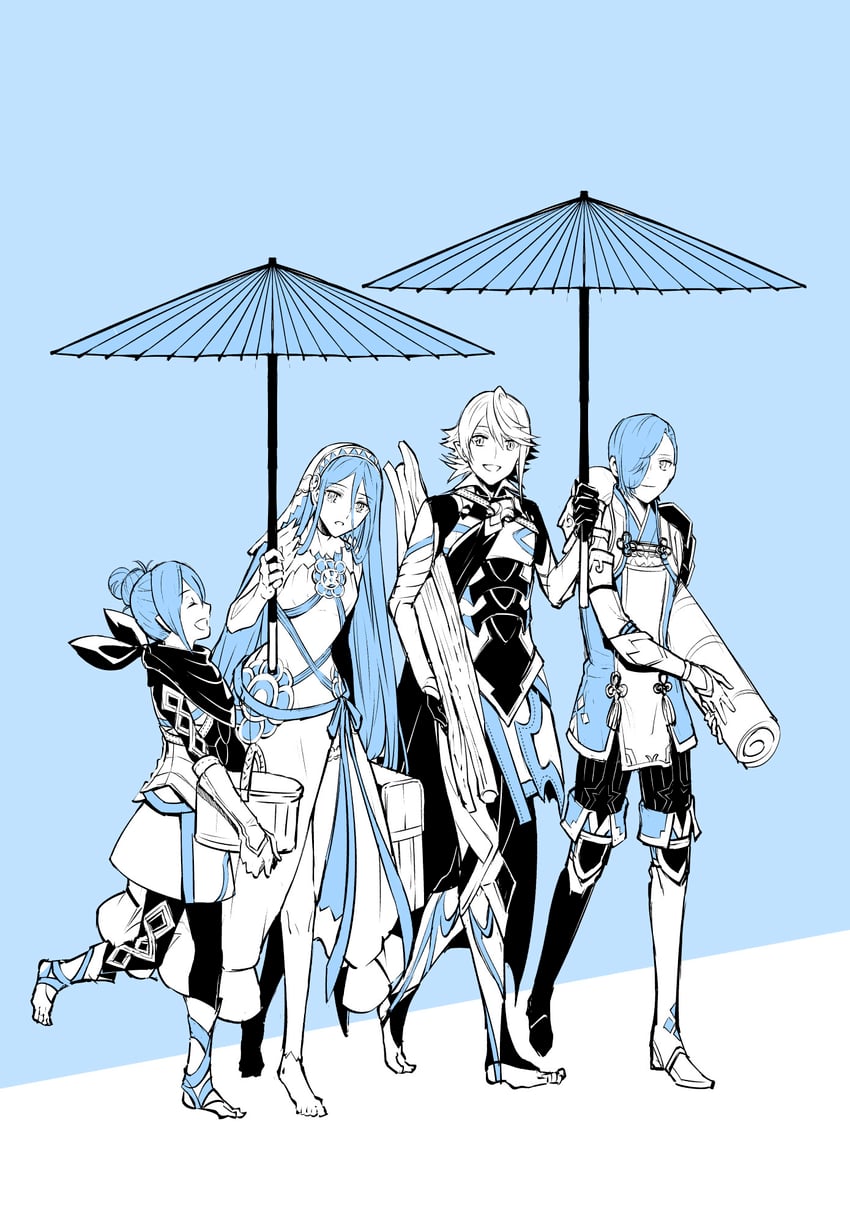 azura, male corrin, female kana, and shigure (fire emblem and 1 more) drawn by amao_miyuki