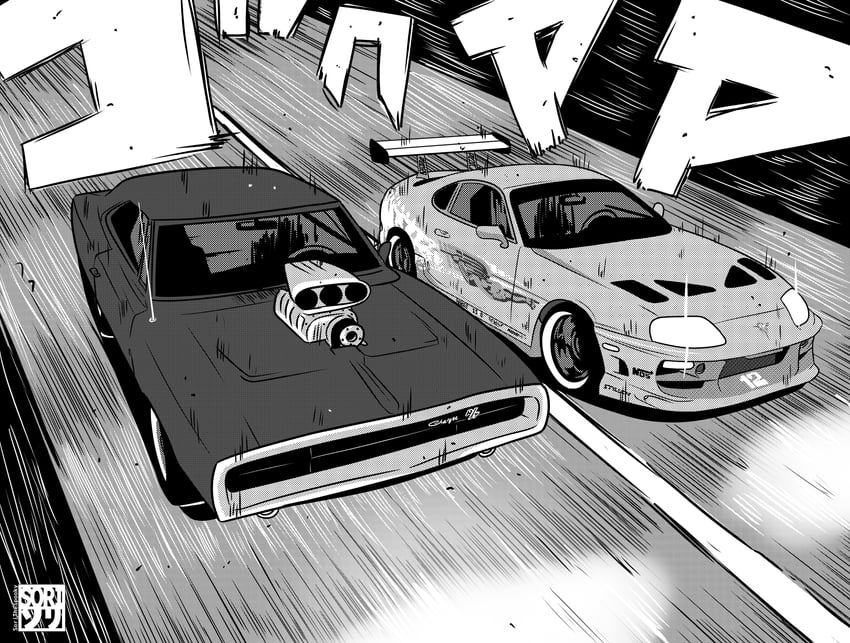 initial d and 2 more drawn by sorithespooky