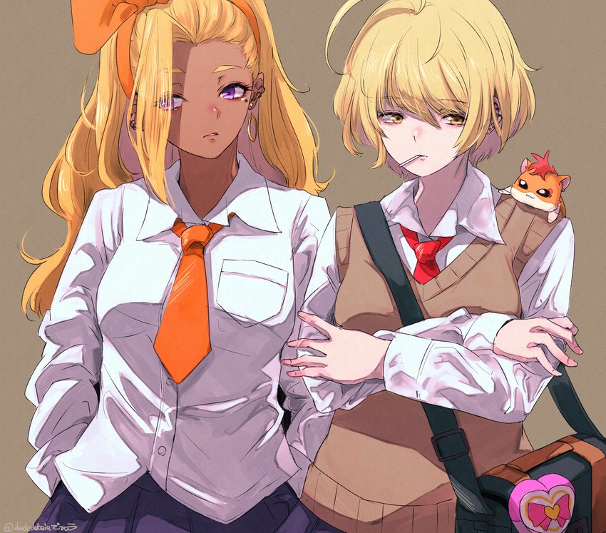 kagayaki homare, amamiya elena, and harryham harry (precure and 2 more) drawn by dededeteiu