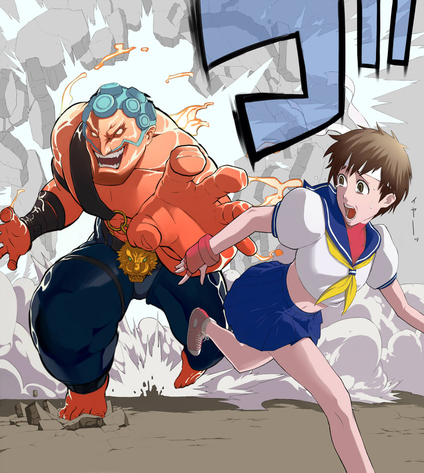 kasugano sakura and hakan (street fighter and 1 more) drawn by esuo