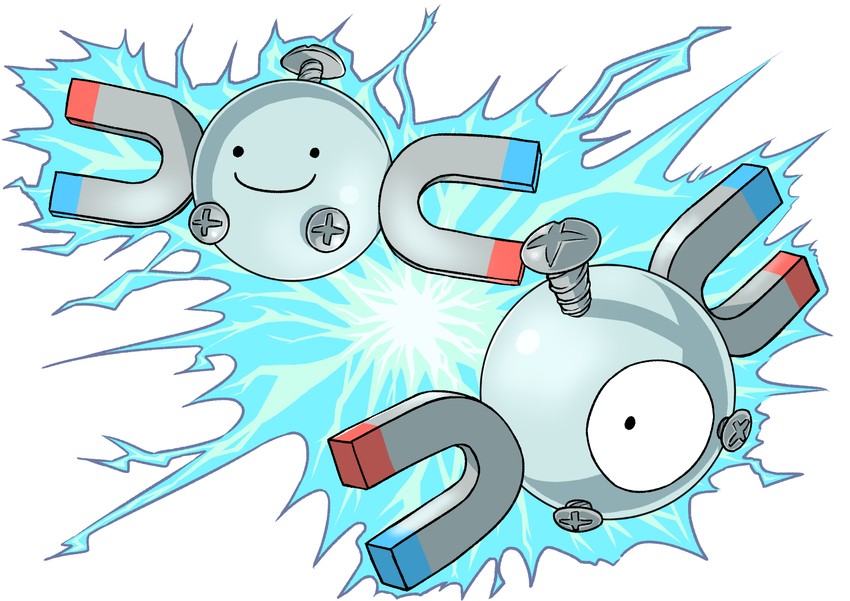magnemite, ditto, and transformed ditto (pokemon) drawn by matsubara_hideyoshi