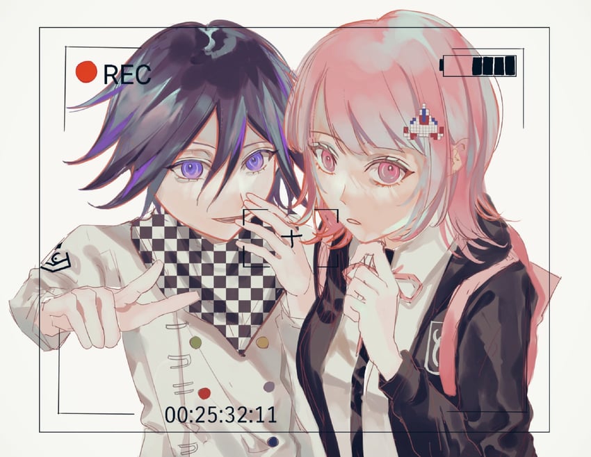 nanami chiaki and oma kokichi (danganronpa and 2 more) drawn by wa~a