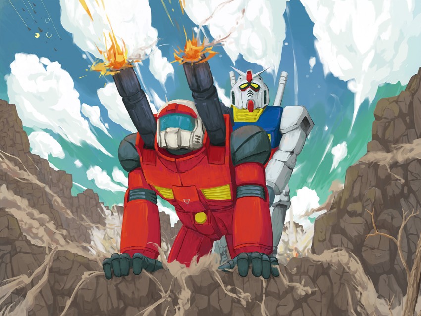rx-78-2 gundam and guncannon (gundam and 1 more) drawn by otonashi_katame