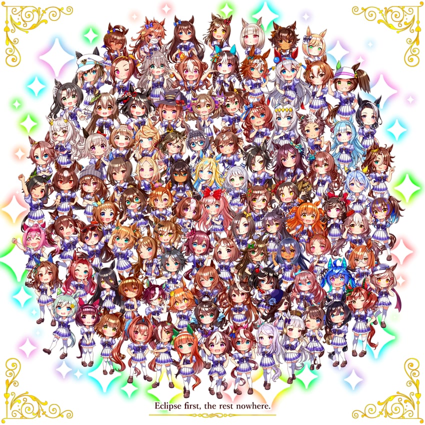 agnes tachyon, manhattan cafe, rice shower, gold ship, daiwa scarlet, and 96 more (umamusume) drawn by sugimotty_nova