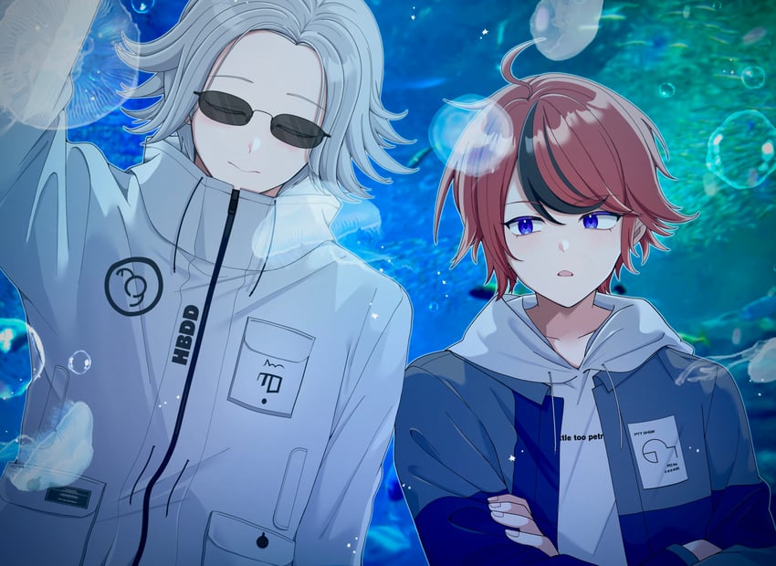 aotsuki eito and sumino takumi (the hundred line -last defense academy-) drawn by mugitor0
