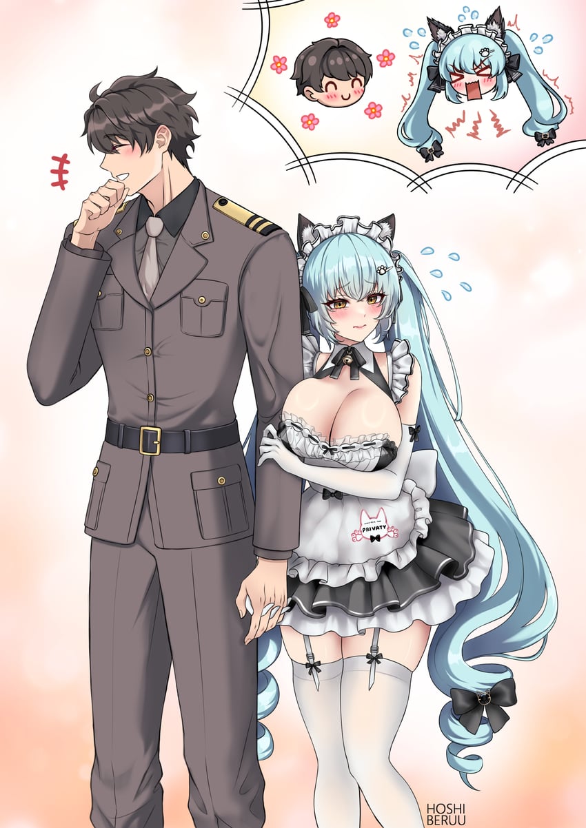 commander and privaty (goddess of victory: nikke) drawn by hoshiberuu