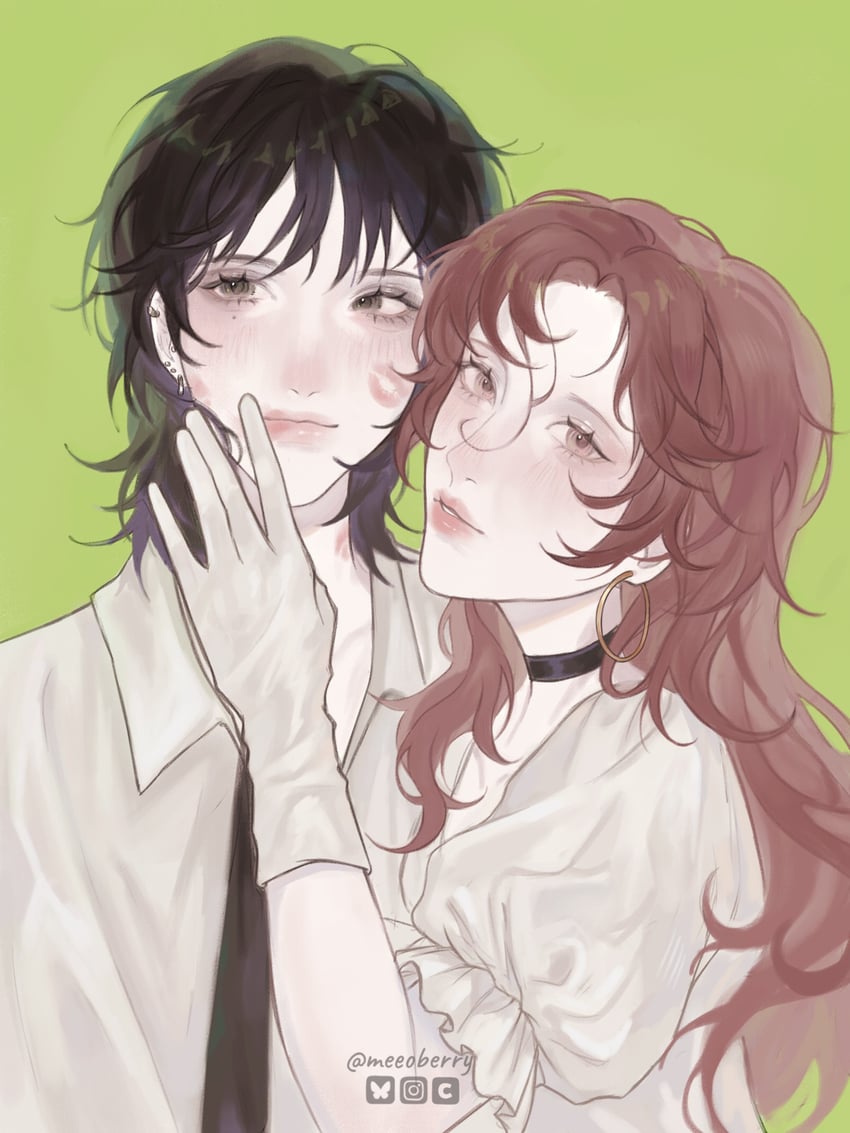 koga mitsuki and oosawa aya (kininatteru hito ga otoko ja nakatta) drawn by meeoberry