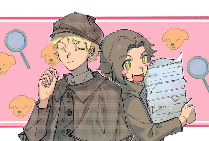 atou haruki and shinano eiji (saibou shinkyoku) drawn by zran_(user_gppa4825)