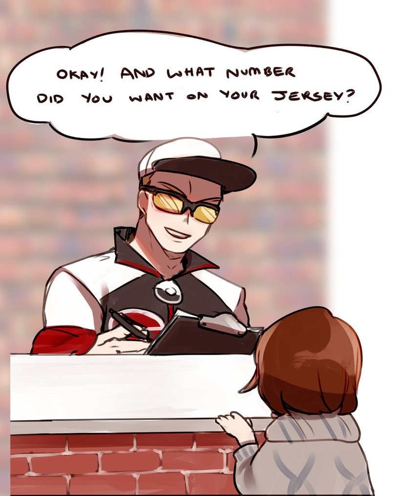 gloria and league staff (pokemon and 1 more) drawn by mk/ret