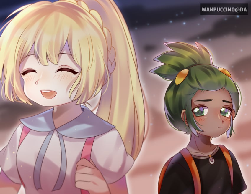 lillie and hau (pokemon and 1 more) drawn by yuyu_(yuyupurinn)