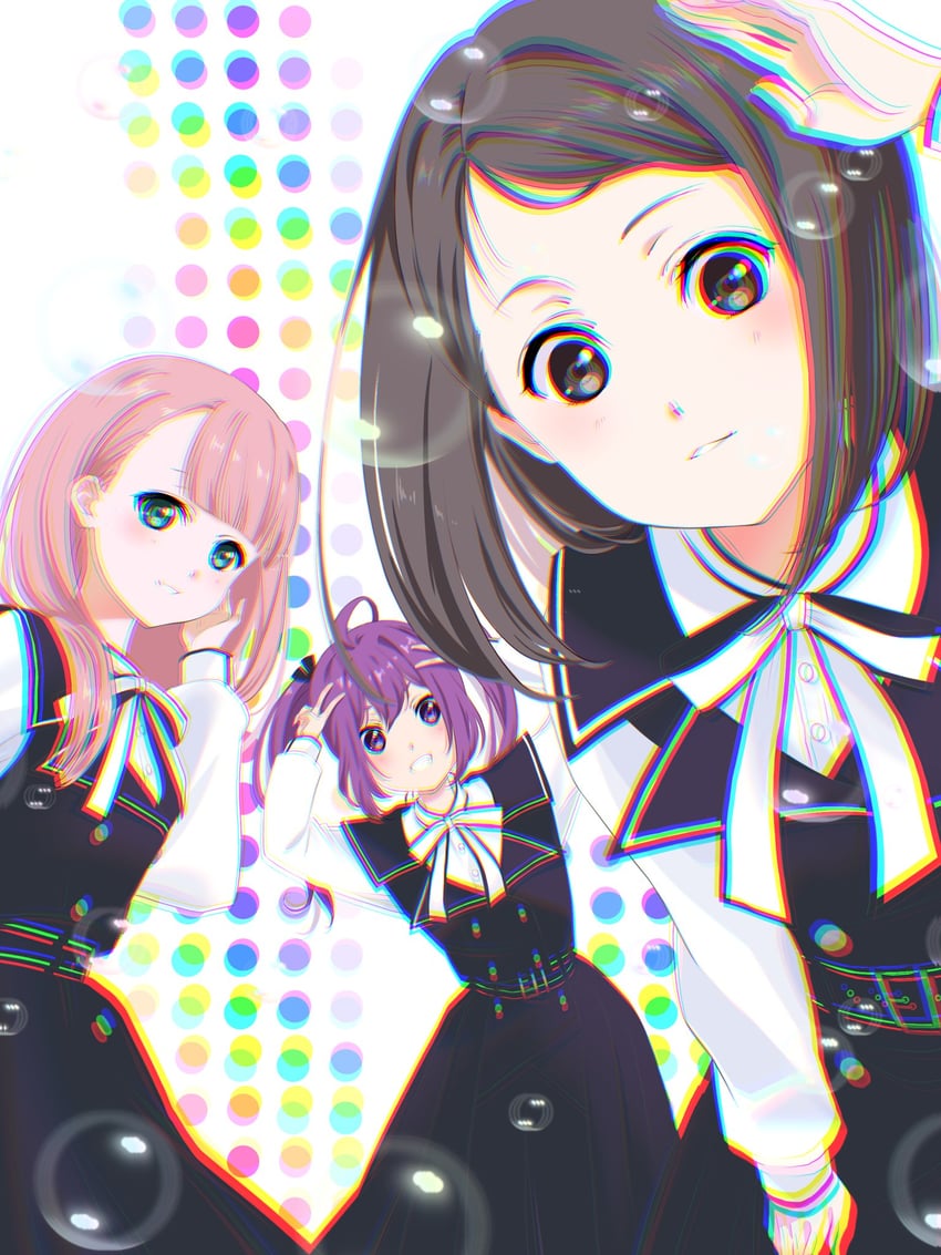 kamiki mikami, hiiragi tsubomi, and tojo yuki (22/7) drawn by nanairo_(nanairo227)