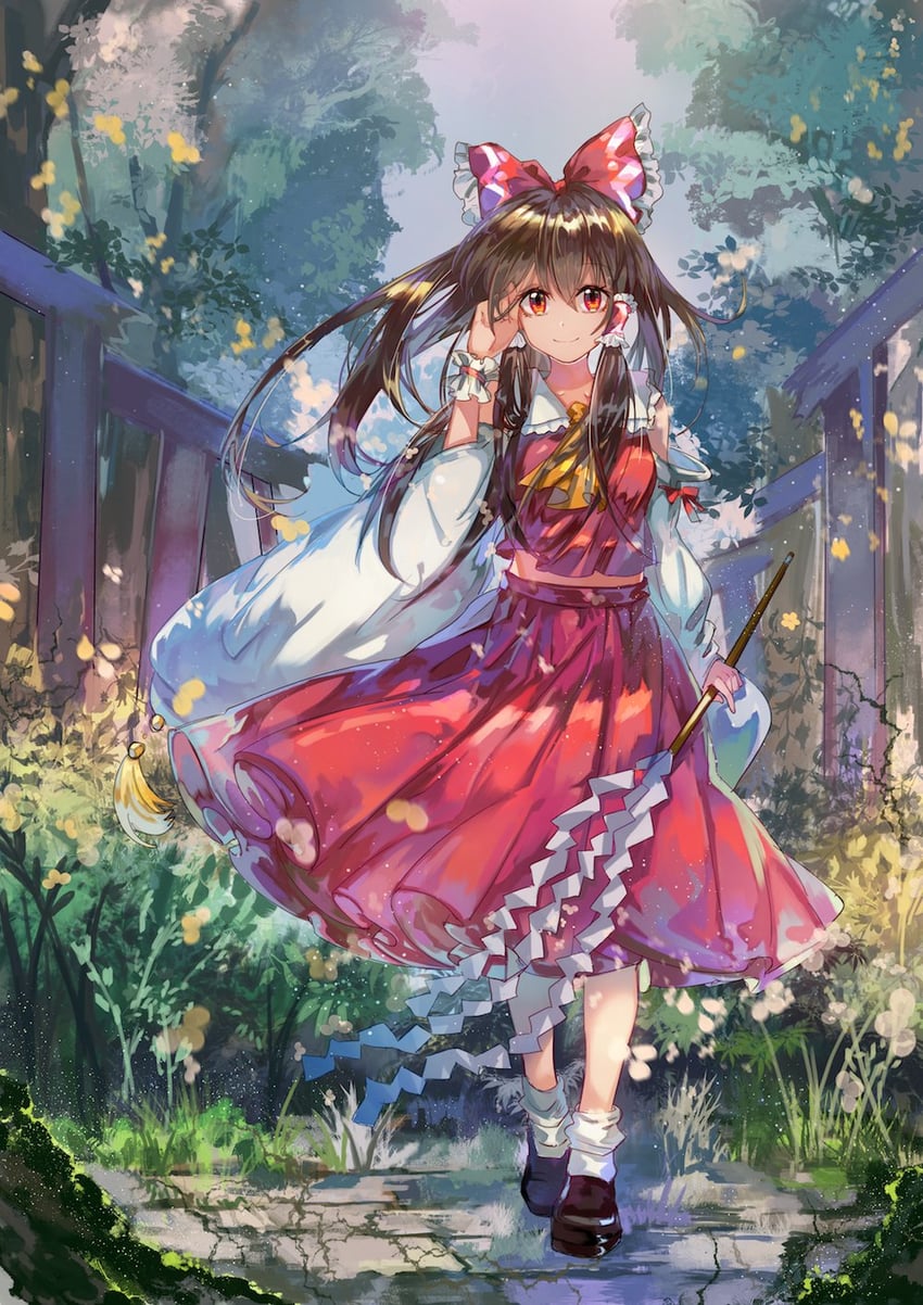 hakurei reimu (touhou and 1 more) drawn by tamanaga_haru