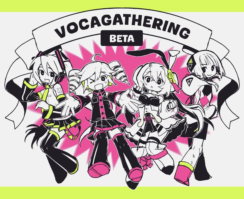 hatsune miku, kasane teto, kafu, and eleanor forte (vocaloid and 3 more) drawn by khazure