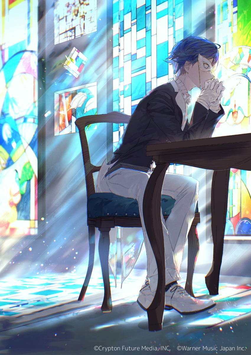 kaito (vocaloid and 1 more) drawn by karanagare