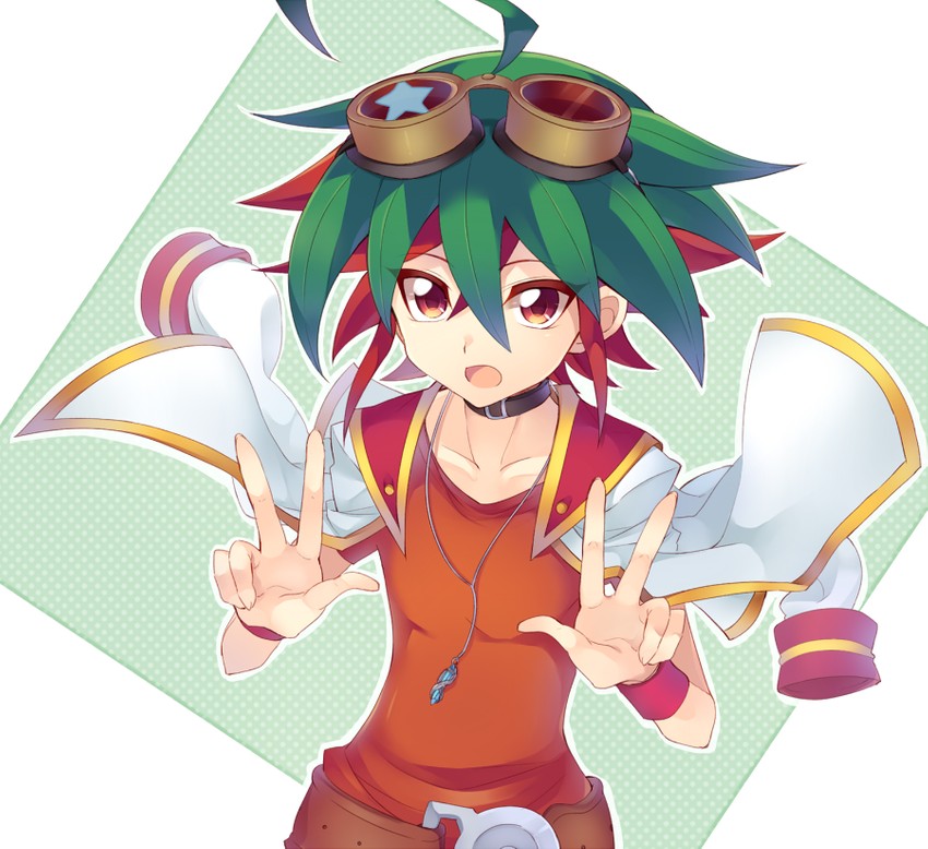 sakaki yuya (yu-gi-oh! and 1 more) drawn by rento_(rukeai)