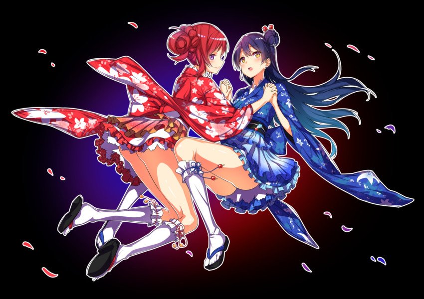 nishikino maki and sonoda umi (love live! and 2 more) drawn by engawa_(rarenago)