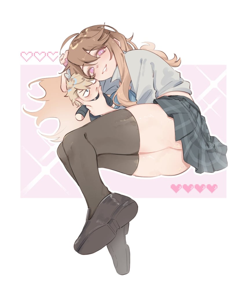 player character, whitney, and peachy (degrees of lewdity) drawn by you_niao