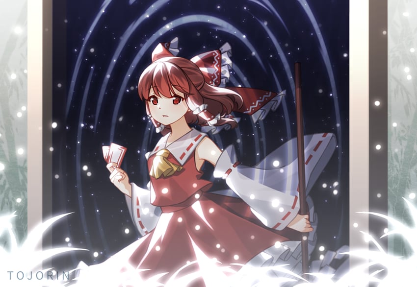 hakurei reimu (touhou and 1 more) drawn by tojorin