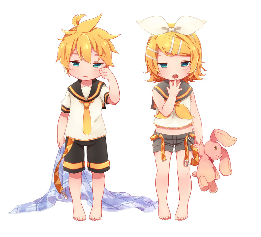 kagamine rin and kagamine len (vocaloid) drawn by reki_(arequa)