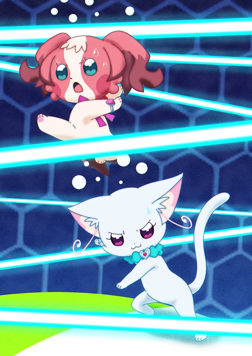 nekoyashiki mayu and inukai iroha (precure and 1 more) drawn by @est@