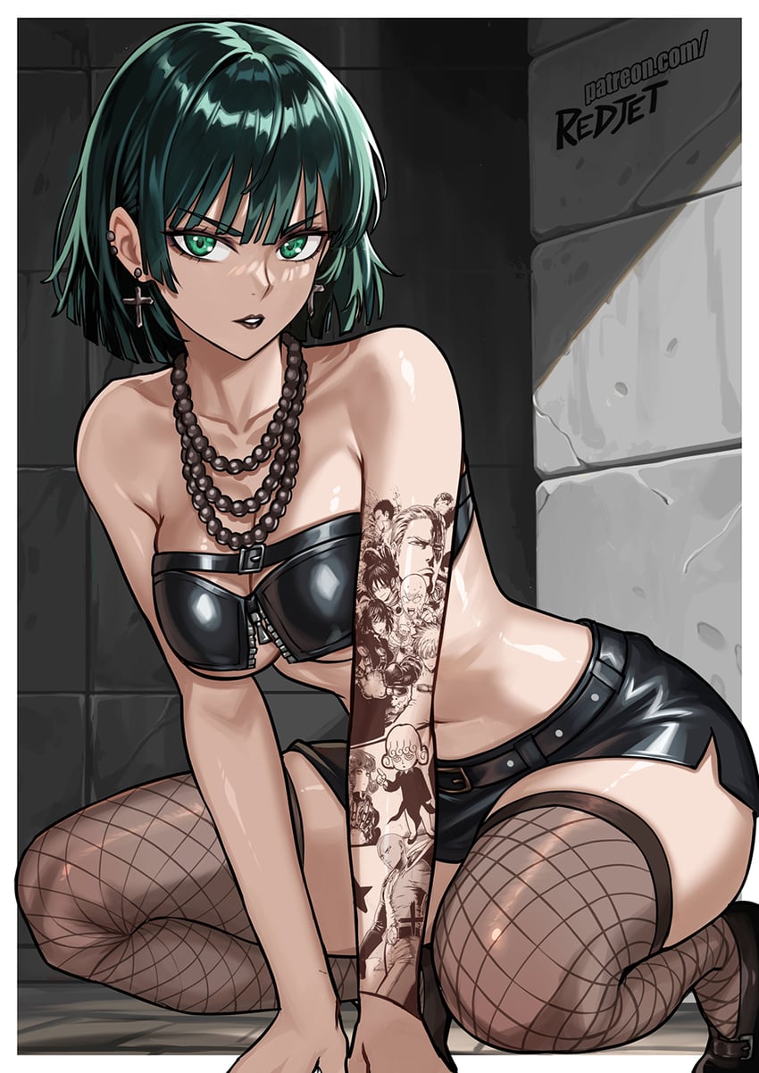 tatsumaki, fubuki, saitama, genos, onsoku no sonic, and 1 more (one-punch man) drawn by redjet