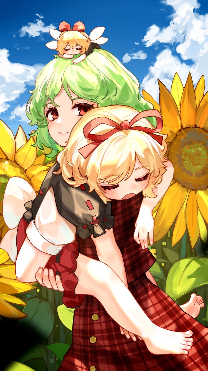 kazami yuuka, medicine melancholy, and su-san (touhou) drawn by kourou_(kouroukun)
