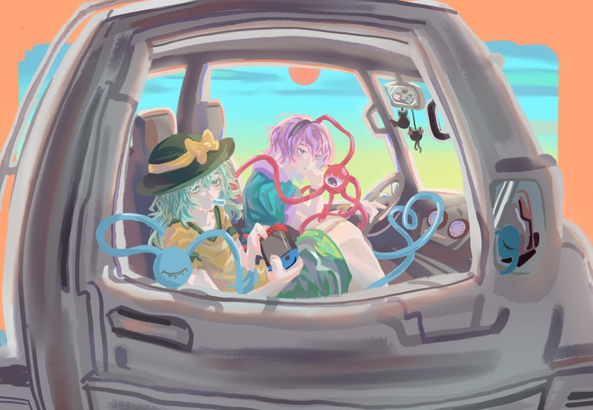 komeiji koishi, komeiji satori, kaenbyou rin, and reiuji utsuho (touhou) drawn by starlune